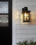 Miniatyrbilde 2 av 8: Utendørs Vegglampe Svart Lampe Metall Aluminium Glass Matte med Bevegelsessensor Moderne Design Terrasse Hage