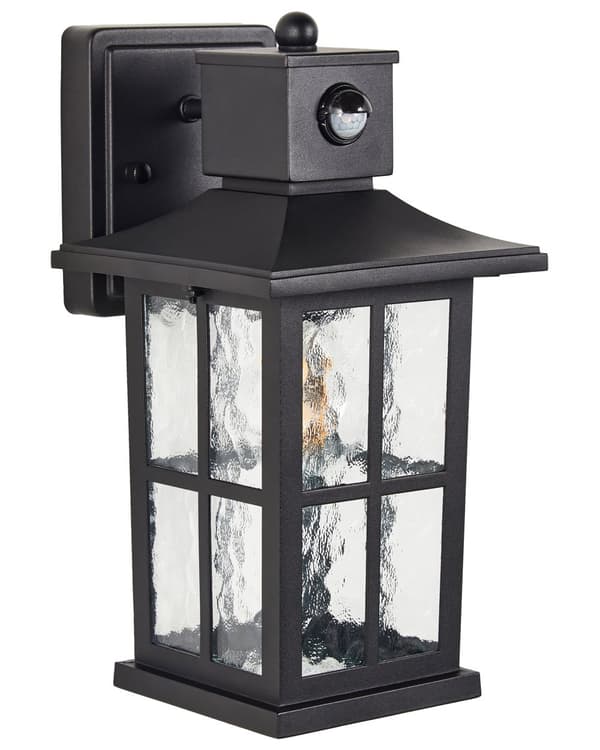 Utendørs Vegglampe Svart Lampe Metall Aluminium Glass Matte med Bevegelsessensor Moderne Design Terrasse Hage