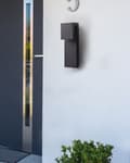 Miniatyrbilde 4 av 8: Utendørs LED-vegglampe Svart Lampe Metall Jern Glass Matte Moderne Design Terrasse Hage