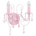 Miniatyrbild 2 av 2: Vägglampa med pärlor rosa 2 x E14-lampor