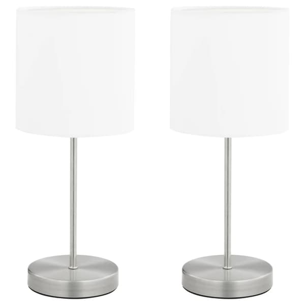 Bordslampor 2 st touch-knapp vit E14