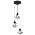 Miniatyrbild 2 av 2: Taklampa med diamantdesign svart 3 x E27-lampa