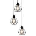 Miniatyrbild 1 av 2: Taklampa med diamantdesign svart 3 x E27-lampa