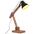 Miniatyrbild 1 av 2: Skrivbordslampa industriell svart rund 58x18x90 cm E27