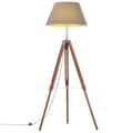 Miniatyrbild 1 av 2: Golvlampa honungsbrun och grå massivt teakträ 141 cm