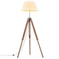 Miniatyrbild 1 av 2: Golvlampa honungsbrun och vit massivt teakträ 141 cm