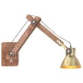 Miniatyrbild 1 av 2: Vägglampa industriell stil mässing rund E27