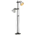 Miniatyrbild 1 av 2: Golvlampa med 2 lampskärmar silver E27 gjutjärn