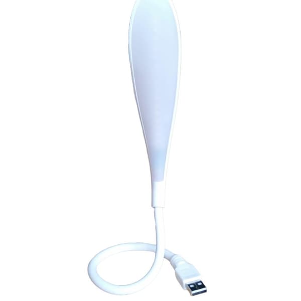 INF Tyylikäs valkoinen USB LED-lamppu lukemiseen ja yövaloksi