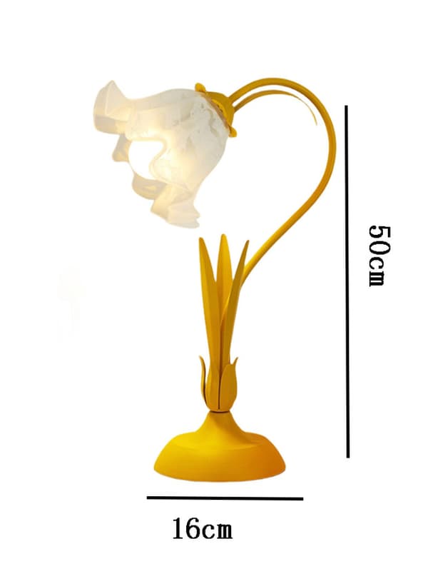Bordlampe Soveværelse Sengelampe Lys Luksus Liljekonval Blomst Atmosfære Lampe Natlampe