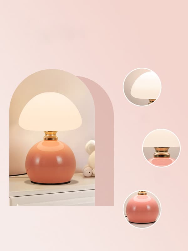 Kreativ og luksus creme stil bordlampe, natbord, varm atmosfære, natlys til soveværelse, soveværelse