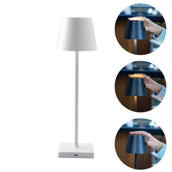 BREND Trådlös bordslampa för inomhus och utomhus – Dimbar – Vit