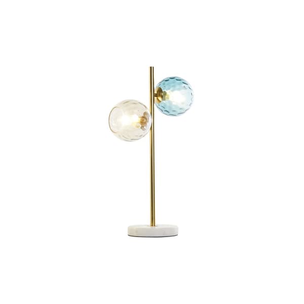 Bordslampa DKD Home Decor Multicolour Gyllene Glas Melamin 40 W 220 V 32 x 32 x 58 cm
