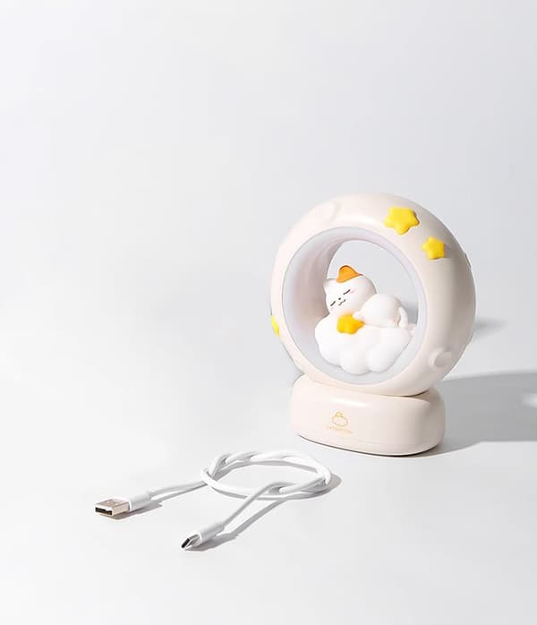 natlys genopladelig sengelampe til soveværelse hvid bordlampe fødselsdagsgave eksklusiv atmosfære lampe