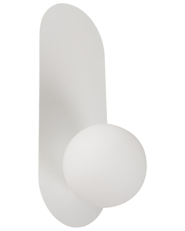 Sett med 2 Vegglamper Hvit Metall Ugjennomsiktig Glass Globe Lampeskjerm Vintage Stil