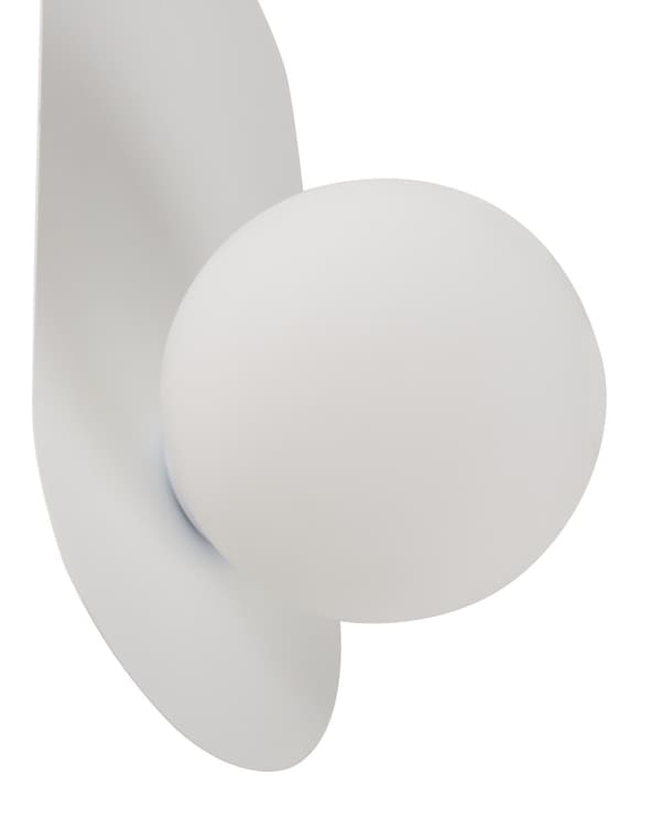 Sett med 2 Vegglamper Hvit Metall Ugjennomsiktig Glass Globe Lampeskjerm Vintage Stil