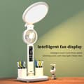 Miniatyrbild 2 av 6: Bomclap LED-Bordslampa med fläkt, klocka, 3200 mAh, uppladdningsbar USB, LED-lampa,LED-display, tid och temperatur, läslampa med fläkt