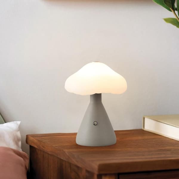 Bomclap Modern Svamp Lamp – 3 Färger Stepless Touchdimmad Sängsidos Nattslampa – Mycket Söt Dekor för Sovrum, Skrivbord & Vårdrum