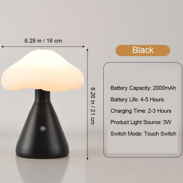 Bomclap Modern Svamp Lamp – 3 Färger Stepless Touchdimmad Sängsidos Nattslampa – Mycket Söt Dekor för Sovrum, Skrivbord & Vårdrum