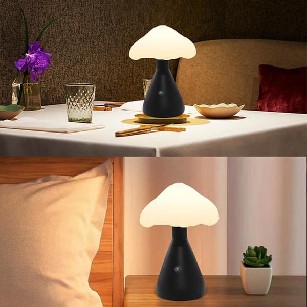 Bomclap Modern Svamp Lamp – 3 Färger Stepless Touchdimmad Sängsidos Nattslampa – Mycket Söt Dekor för Sovrum, Skrivbord & Vårdrum
