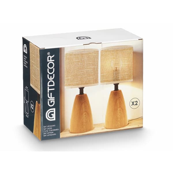 Bordlampe Brun 60 W 2 enheder