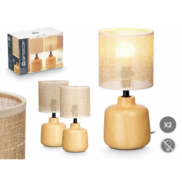Pöytälamppu Ruskea 60 W 2 osaa