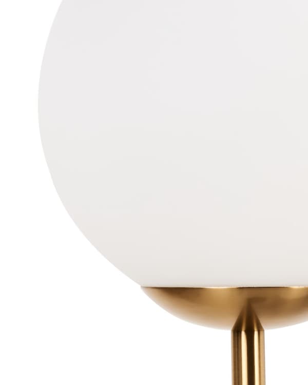 Gulvlampe Gull Hvit Metall 2 lyskilder Kuleformede skjermer i glass Glamorøs stil Belysning Stålampe