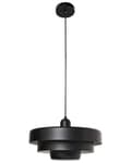 Miniatyrbilde 5 av 10: Pendellampe Svart Metall ø 33 cm Rund form Skandinavisk design Hengelampe Belysning