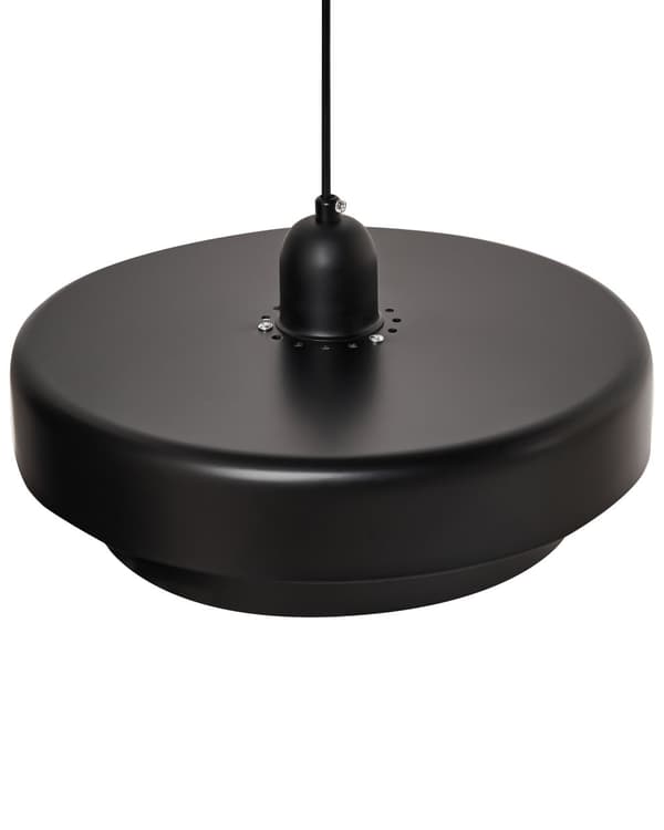 Pendellampe Svart Metall ø 33 cm Rund form Skandinavisk design Hengelampe Belysning