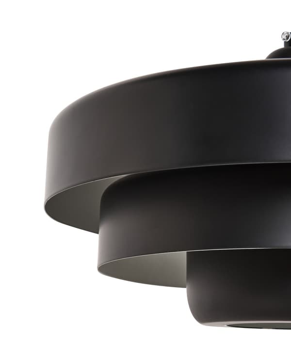 Pendellampe Svart Metall ø 33 cm Rund form Skandinavisk design Hengelampe Belysning