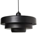 Miniatyrbilde 1 av 10: Pendellampe Svart Metall ø 33 cm Rund form Skandinavisk design Hengelampe Belysning