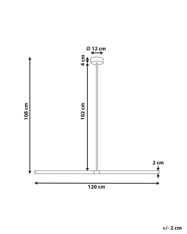 Pendellampe Svart Metall 120 cm Minimalistisk form Moderne design Hengelampe Belysning