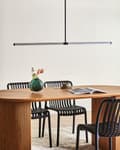 Miniatyrbilde 4 av 9: Pendellampe Svart Metall 120 cm Minimalistisk form Moderne design Hengelampe Belysning