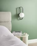 Miniatyrbilde 4 av 8: Vegglampe Svart Metallbase Kuleformet skjerm i glass Moderne design Belysning