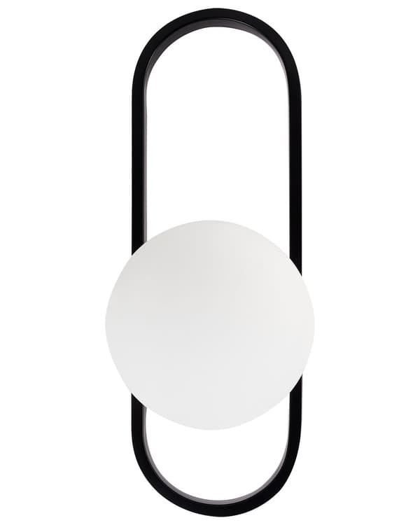 Vegglampe Svart Metallbase Kuleformet skjerm i glass Moderne design Belysning