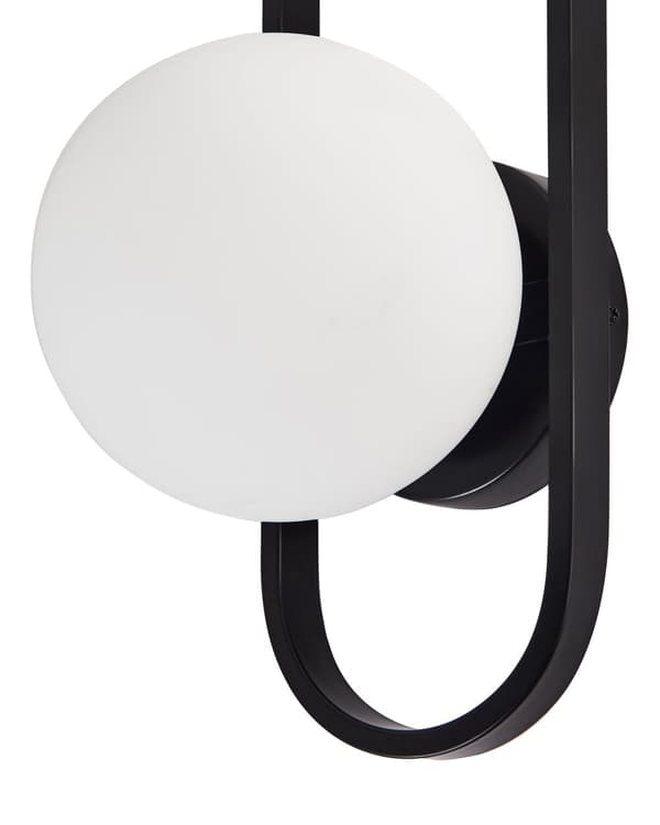 Vegglampe Svart Metallbase Kuleformet skjerm i glass Moderne design Belysning