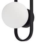 Miniatyrbilde 7 av 8: Vegglampe Svart Metallbase Kuleformet skjerm i glass Moderne design Belysning