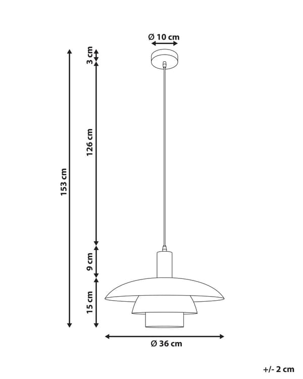 Pendellampe Hvit Metall ø 36 cm Flere nivåer Moderne og vintage design Hengelampe Belysning