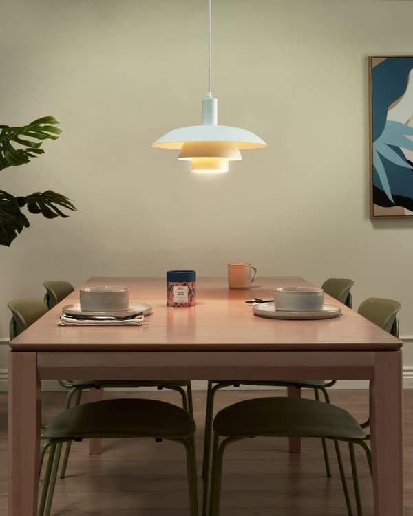 Pendellampe Hvit Metall ø 36 cm Flere nivåer Moderne og vintage design Hengelampe Belysning