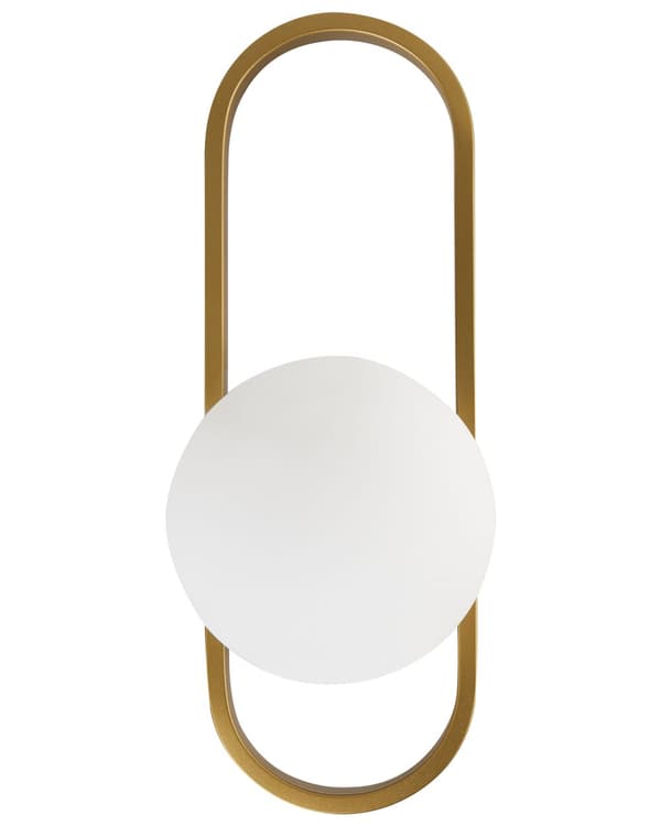 Vegglampe Gull Metallbase Kuleformet skjerm i glass Moderne design Belysning