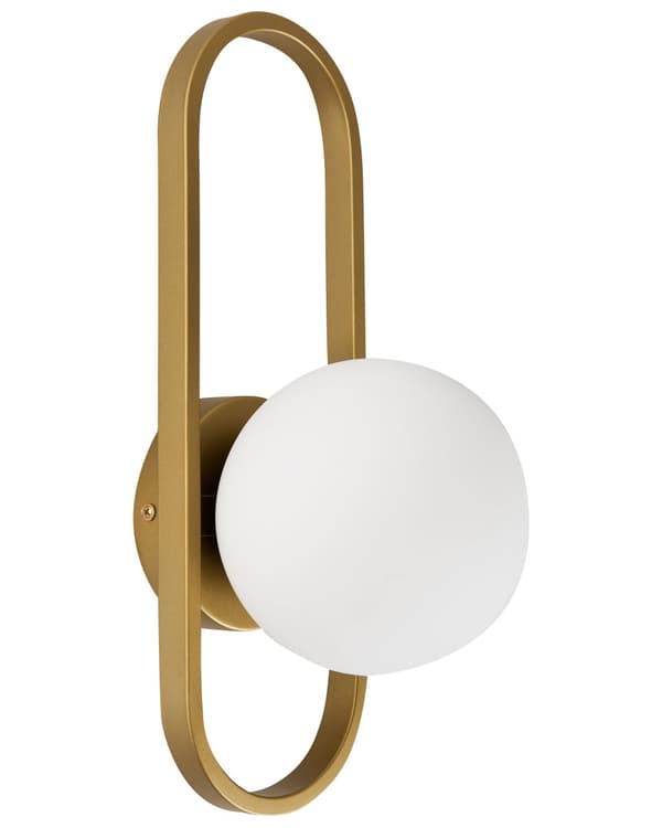 Vegglampe Gull Metallbase Kuleformet skjerm i glass Moderne design Belysning