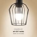Miniatyrbillede 5 af 9: EMKE industriel gulvlampe – Dobbelt E27-fod, sort jernlampeskærm, brændt træfinish, 1,5 m høj