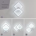 Pikkukuva 5 / 9: Bomclap 24W LED-seinävalaisin Sisustus – Moderni valkoinen kylmä valo (6000K 2400lm) – Säädettävä muoto makuuhuoneeseen, salonkiin ja eteiseen