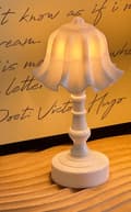 Miniatyrbillede 4 af 5: Retro keramisk lille bordlampe med kronbladsform