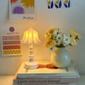 Miniatyrbillede 5 af 5: Retro keramisk lille bordlampe med kronbladsform