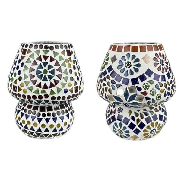 Pöytälamppu Home ESPRIT Monivärinen Alumiini Kristalli 220 V 13 x 13 x 17 cm (2 osaa)