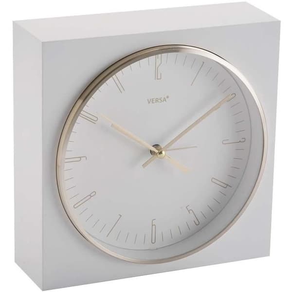 Bordsklocka - VERSA - Marina 16 cm - Vit - Plast - LED - Modern