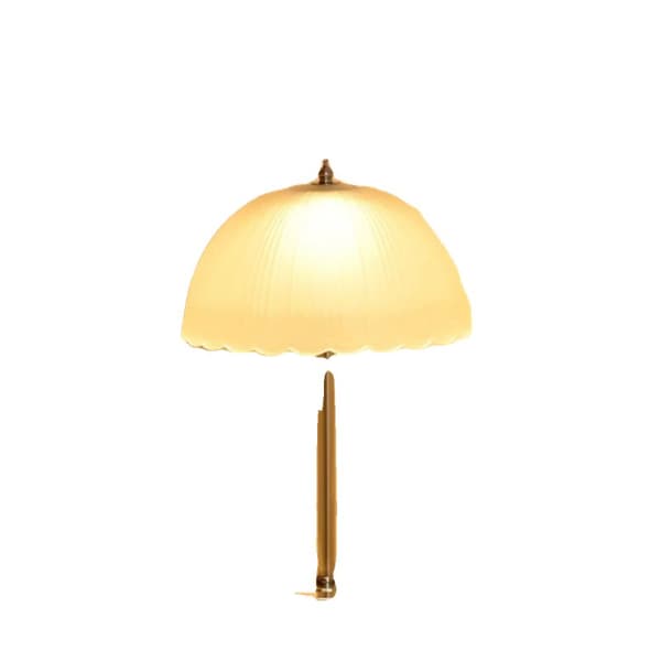 Golvlampa med retro glas lampskärm