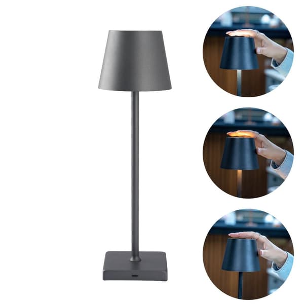 BREND Trådlös bordslampa för inomhus och utomhus – Dimbar – Antracit