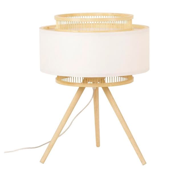 Bambu polyester skrivbordslampa DKD Home Decor